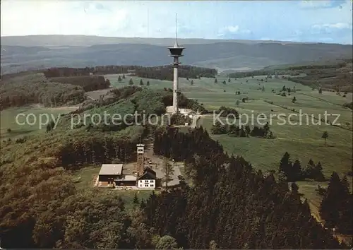 Kirchheim Hessen Berggasthof Eisenberg Fliegeraufnahme mit Heussner Haus und Borgmannturm Kat. Kirchheim