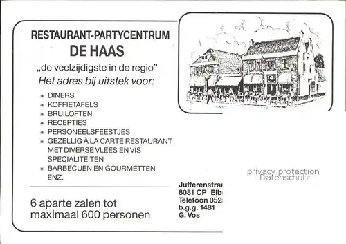 Elburg Restaurant de Haas Kat. Niederlande