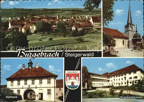 Burgebrach Rathaus Krankenhaus Stadtansicht Kat. Burgebrach