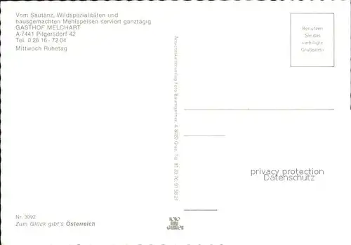 Pilgersdorf Gasthof Melchart Kat. Pilgersdorf