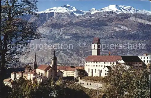 Chur GR Hof mit Calanda Kat. Chur