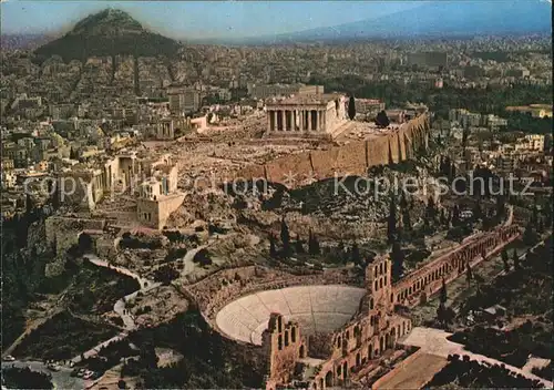 Athen Griechenland Blick auf Akropolis Kat. 
