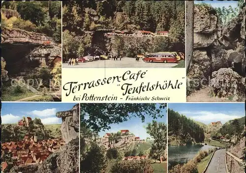 Pottenstein Oberfranken Terrassen Cafe Teufelshoehle  Kat. Pottenstein