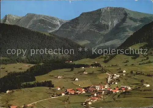 Steibis Fliegeraufnahme mit Hochgrat und Rindalphorn Kat. Oberstaufen