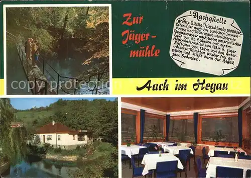 Aach Hegau Aachquelle Zur Jaegermuehle Gasthaus Kat. Aach