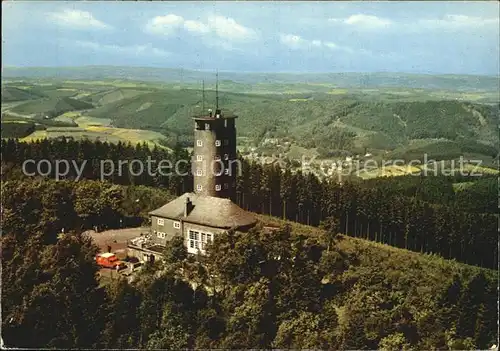 Kirchhundem Aussichtsturm Hohe Bracht Fliegeraufnahme Kat. Kirchhundem Hochsauerland