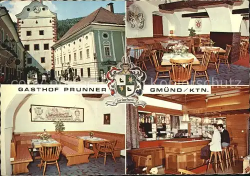 Gmuend Kaernten Gasthof Prunner Stadtturm Braustuben Gaststube Kat. Gmuend in Kaernten