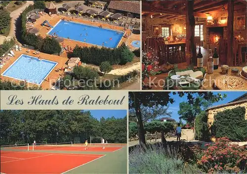 Belves Dordogne Les Hauts de Ratebout Schwimmbad Gaststube Tennisplaetze Park Kat. Belves