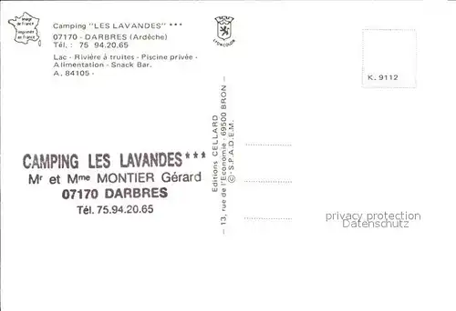 Darbres Camping Les Lavandes Schwimmbad Restaurant Kat. Darbres