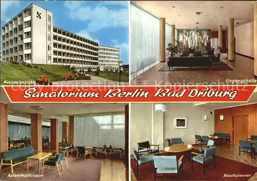 Bad Driburg Sanatorium Berlin Eingangshalle Aufenthaltsraum Raucherzimmer Kat. Bad Driburg