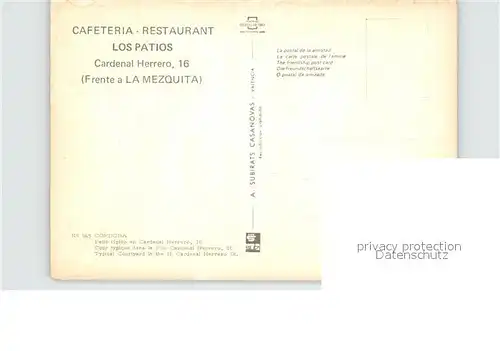 Cordoba Restaurante Cafeteria Los Patios Kat. Cordoba