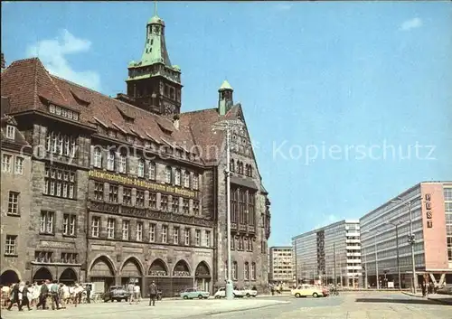 Karl Marx Stadt Marktplatz mit Rathaus Kat. Chemnitz