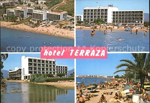 Rosas Costa Brava Cataluna Hotel Terrazza Fliegeraufnahme Strandpartien Kat. Alt Emporda