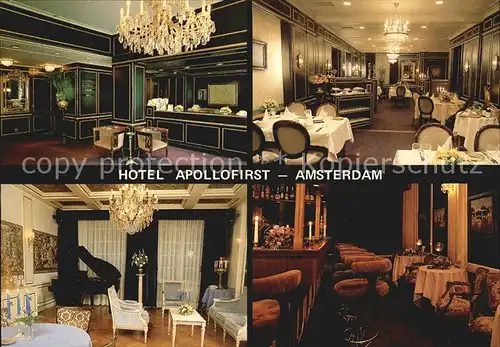 Amsterdam Niederlande Hotel Apollofirst Rezeption Speisesaal Musikzimmer Bar Kat. Amsterdam