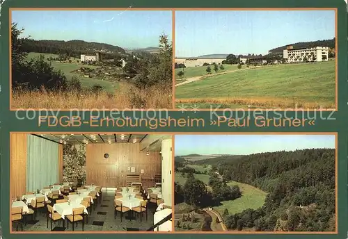 Caemmerswalde FDGB Erholungsheim Paul Gruner Speisesaal Panorama Kat. Neuhausen Erzgebirge