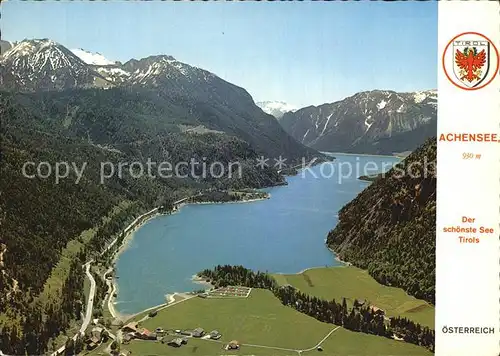 Achenkirch Achensee mit Rofangebirge und Baerenkogel Fliegeraufnahme