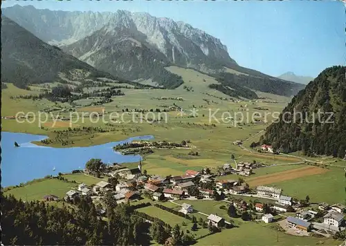 Walchsee Tirol Alpenbad Walchsee mit Zahmer Kaiser Kat. Walchsee
