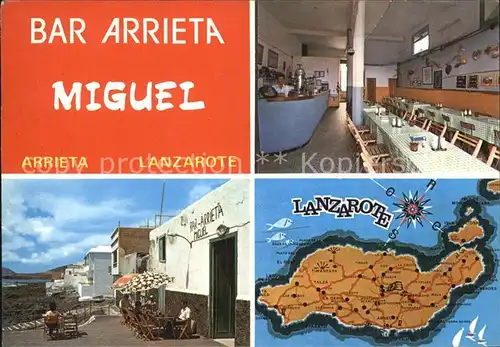 Lanzarote Kanarische Inseln Bar Arrieta Terrasse Lageplan