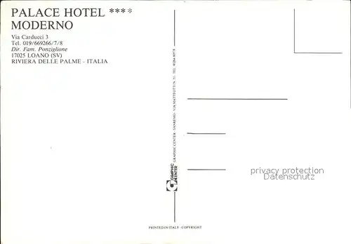 Loano Palace Hotel Moderno Restaurant Kat. Italien