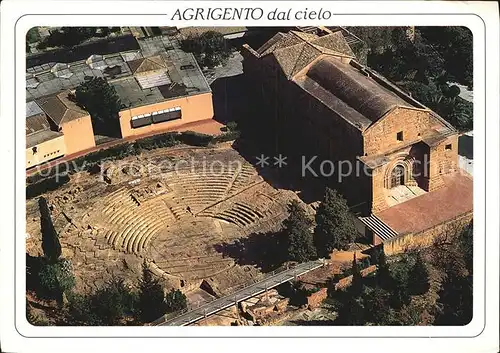 Agrigento Falaride Oratorium und S Nicola Kirche Fliegeraufnahme Kat. Agrigento