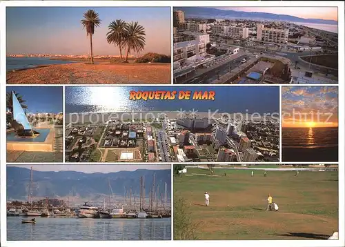 Roquetas de Mar Strand Hafen Fliegeraufnahmen Golfplatz Kat. Costa de Almeria