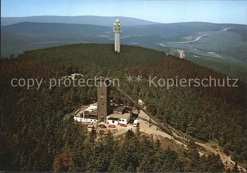 Braunlage Wurmbergbaude und Sender Fliegeraufnahme Kat. Braunlage Harz