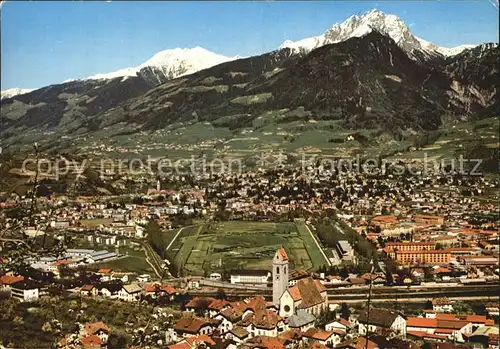 Meran Merano Ippodromo di Maia Maiser Pferderennplatz Alpenpanorama