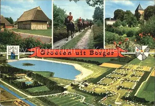 Borger Drenthe Park Turm Scheune Reiten Campingplatz Fliegeraufnahme Kat. Borger