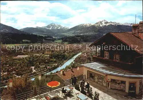 Innsbruck Panorama Blick von der Hungerburg gegen Serles Nockspitze Olympiastadt Kat. Innsbruck