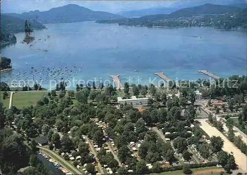 Klagenfurt Woerthersee Strand Camping am Woerther See Fliegeraufnahme / Klagenfurt /Klagenfurt-Villach