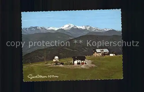 Gerlitzen Stifters Gipfelhaus gegen Hohe Tauern Ankogelgruppe Hochalmspitze Kat. Arriach