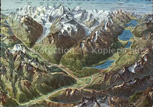 St Moritz GR und Umgebung aus der Vogelperspektive Alpen Kat. St Moritz