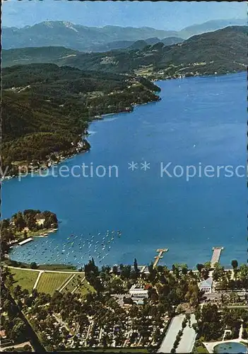 Klagenfurt Woerthersee Strandbad Camping Sommerfrische Fliegeraufnahme