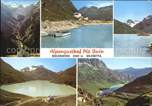 Galtuer Tirol Alpengasthof Piz Buin Bielerhoehe Bergsee Gebirgspanorama Silvretta Kat. Galtuer