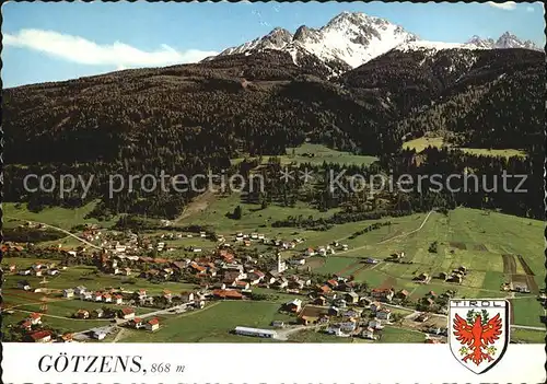 Goetzens Tirol mit Nockspitze und Kalkkoegel Fliegeraufnahme Kat. Goetzens