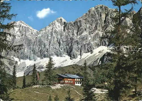 Tuerlwandhuette Berghuette mit Dachsteinsuedwand Kat. Ramsau am Dachstein