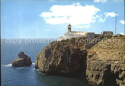 Sagres Algarve Cabo e Farol de S Vicente Kap Leuchtturm Steilkueste Kat. Faro