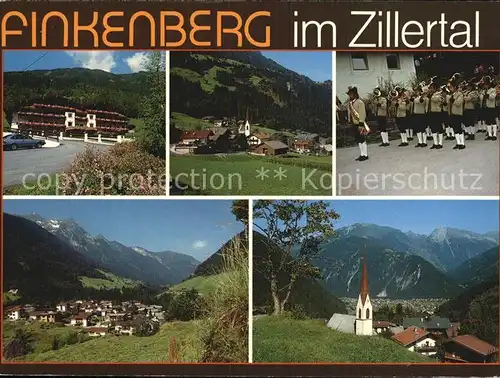 Finkenberg Tirol Kirche Musikkapelle Panorama Kat. Finkenberg