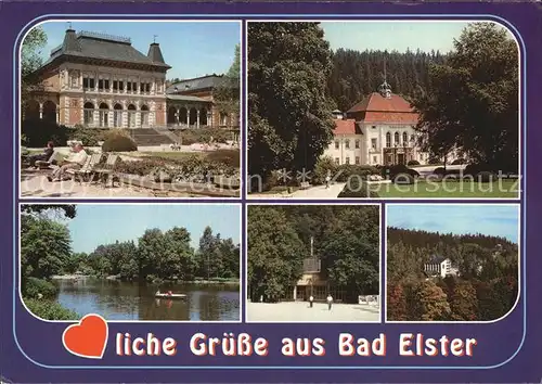Bad Elster Kurhaus Badehaus Gondelteich Marienquelle Kat. Bad Elster