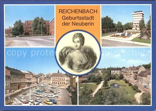 Reichenbach Vogtland Geburtsstadt Neuberin Wasserturm Markt Kat. Reichenbach