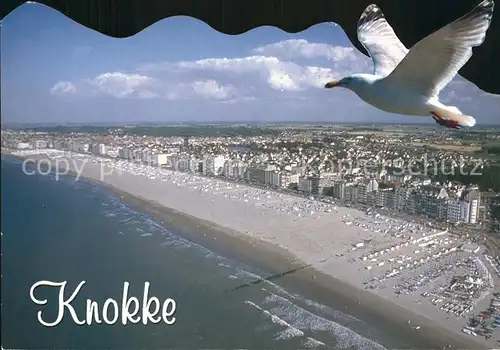 Knokke West Vlaanderen Luftaufnahme Strand Moewe Kat. 