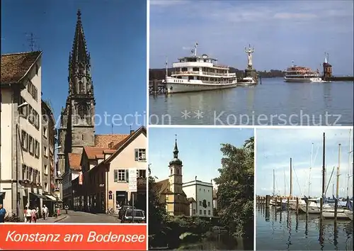 Konstanz Bodensee Kirchen Hafen Kat. Konstanz