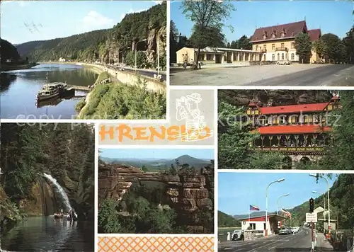 Hrensko Wasserfall Faehre Grenzuebergang Naturdenkmal Kat. Herrnskretschen