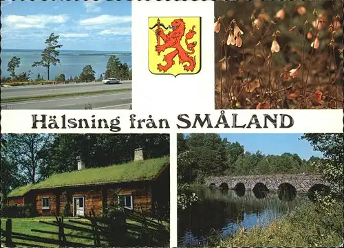 Schweden Smaland Bruecke Sommerhaeuser