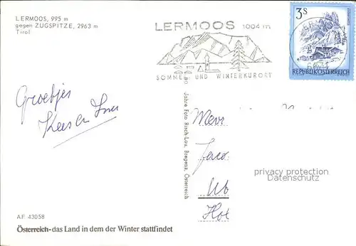 Lermoos Tirol Kirchenpartie Kat. Lermoos
