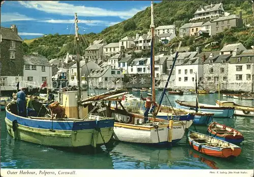 Polperro Cornwall Outer Harbour Kat. North Cornwall