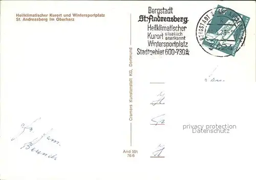 St Andreasberg Harz Fliegeraufnahme Kat. Sankt Andreasberg