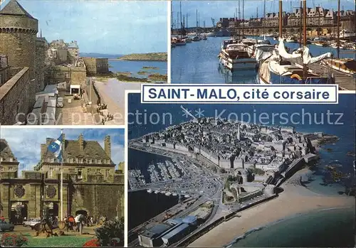 Saint Malo Ille et Vilaine Bretagne Hafen Fliegeraufnahme Kat. Saint Malo