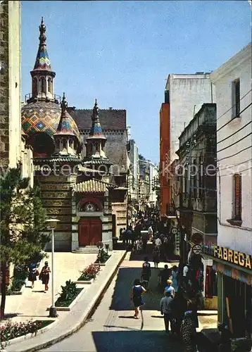 Lloret de Mar Calle e Iglesia Kat. Costa Brava Spanien