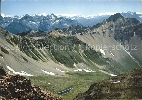 Lenzerheide Valbella mit Lenzeralp Lenzerhorn Julierberge und Berg?nerst?cke Kat. Lenzerheide